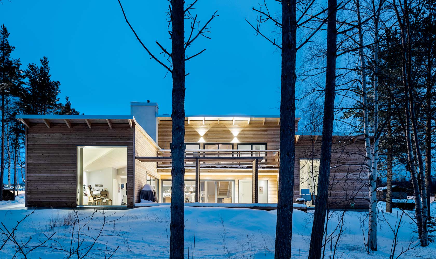 Villa i snölandskap