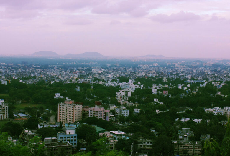 Vy över staden Pimpri, Indien