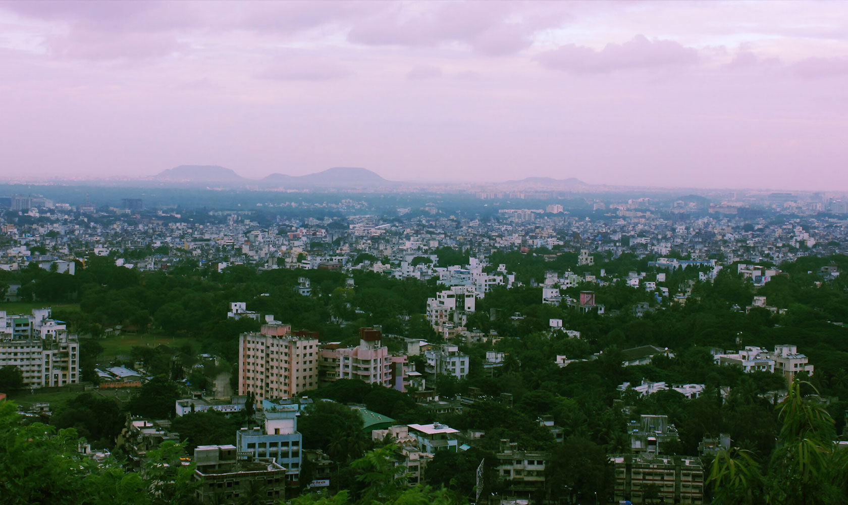 Vy över staden Pimpri, Indien