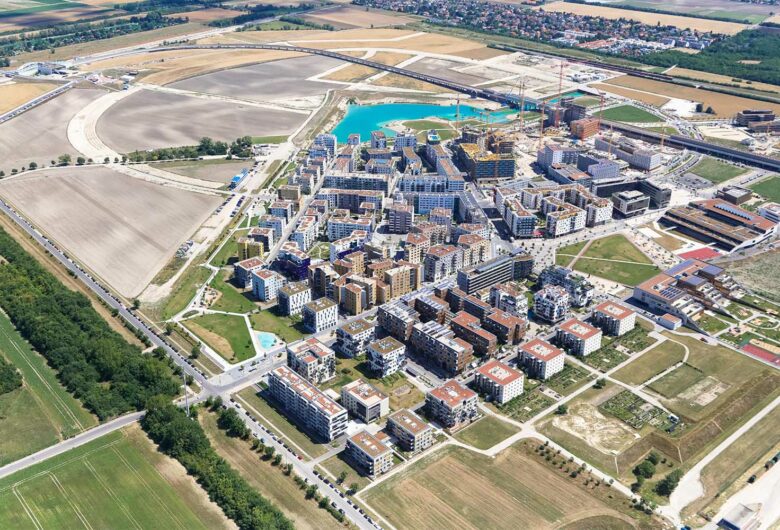 vy över Seestadt Aspern