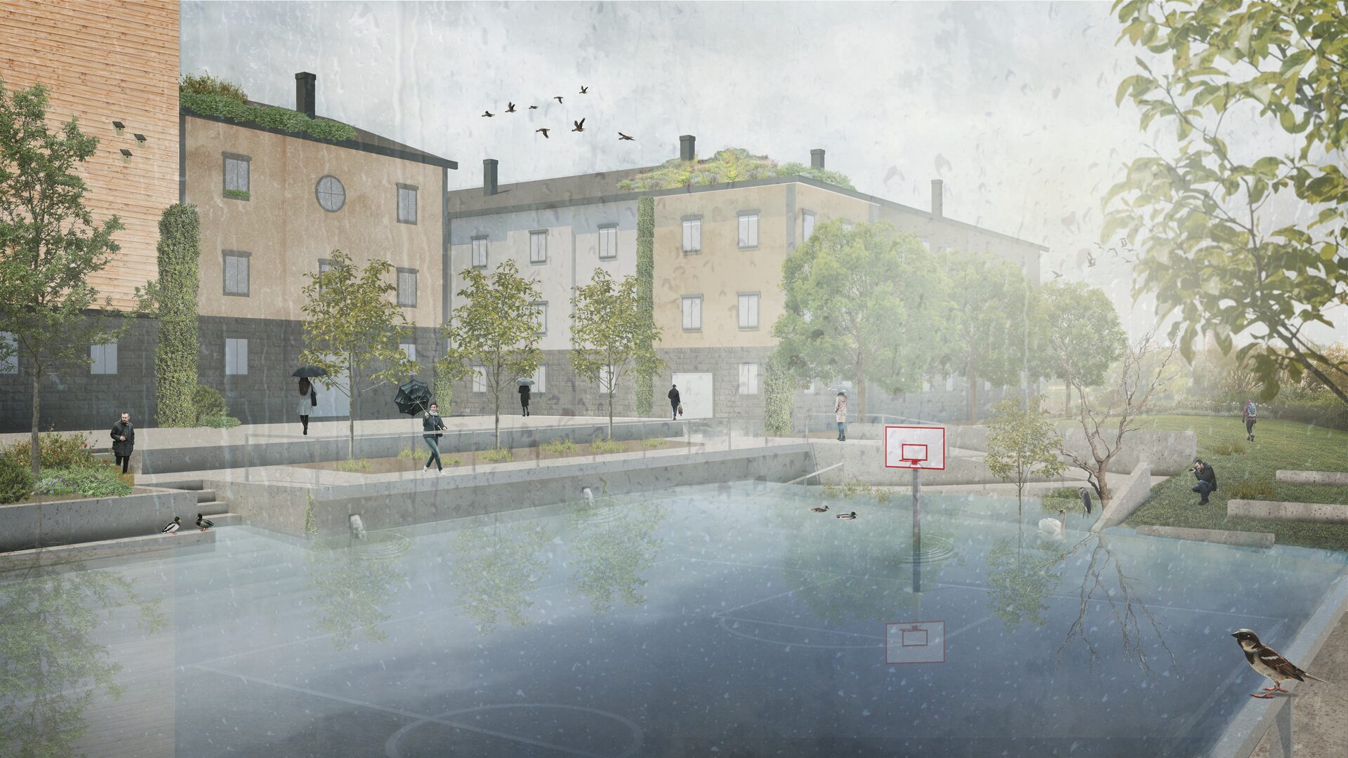 Basketplan vid skyfall