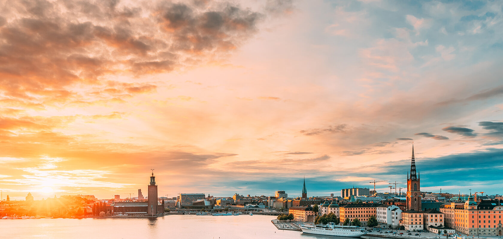 Stockholm i solnedgång