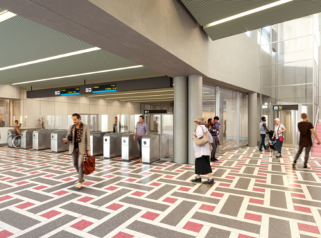 Människor på tunnelbanestation