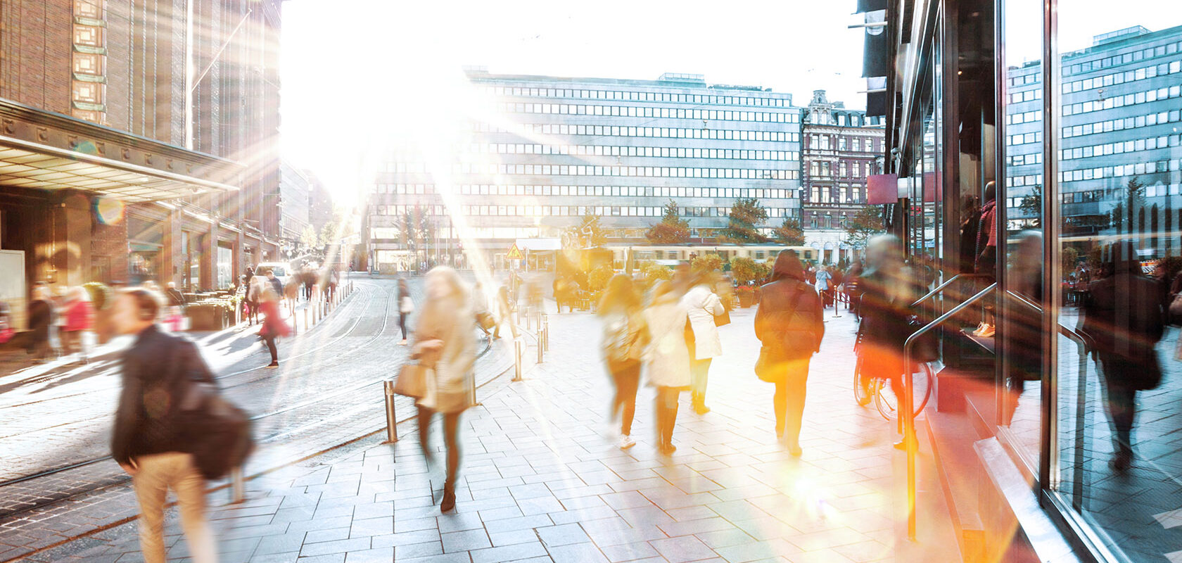 Människor i en stad
