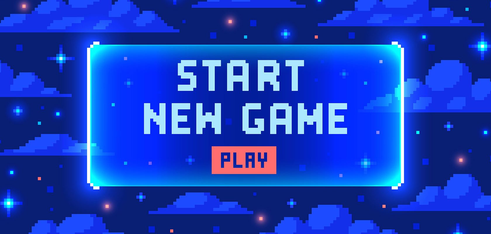 Startscreen dataspel med texten Start New Game