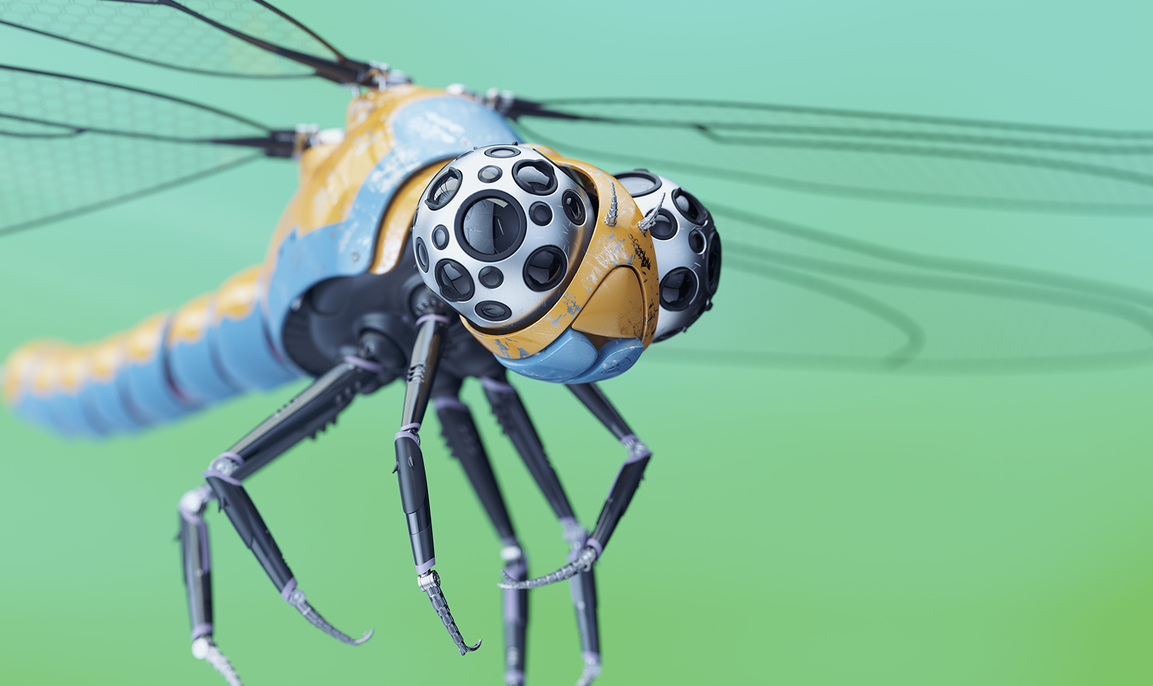 Illustration av en robotfluga
