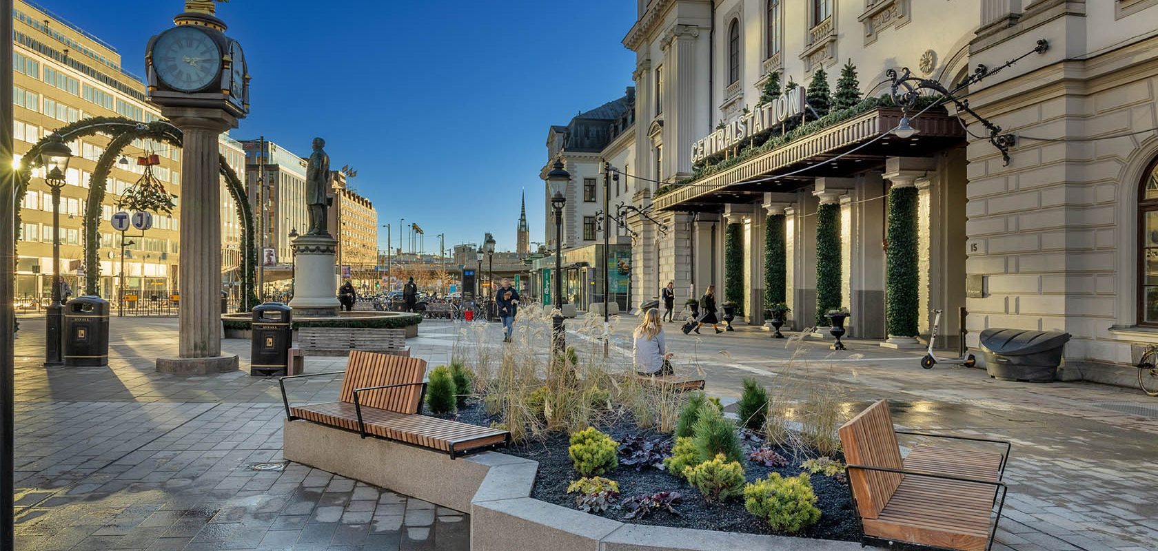 Cantralplan i Stockholm - torg med grönska