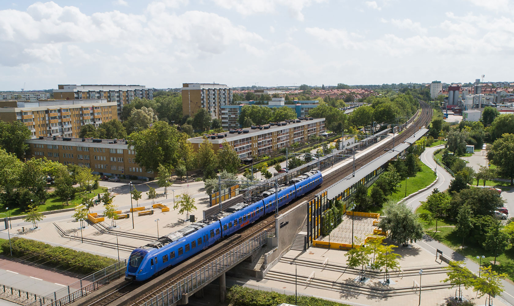 Station Rosengård, ett tåg på spåret