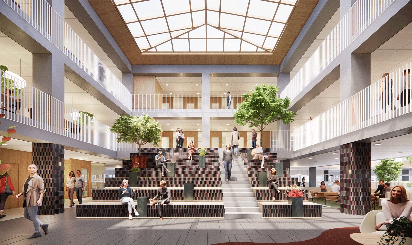 Visualisering av Swecos framtida kontor i Marieberg. Ljusgården 