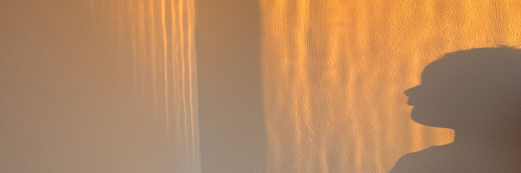 En persons skugga syns mot en vägg