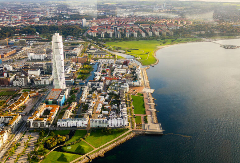 Flygvy över Malmö västra hamnen