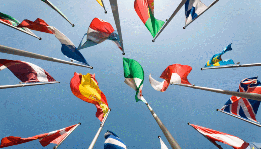 Flertalet olika nationsflaggor